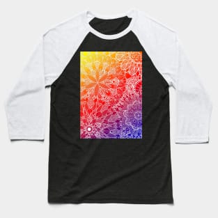 Rainbow Mandala Pattern Baseball T-Shirt